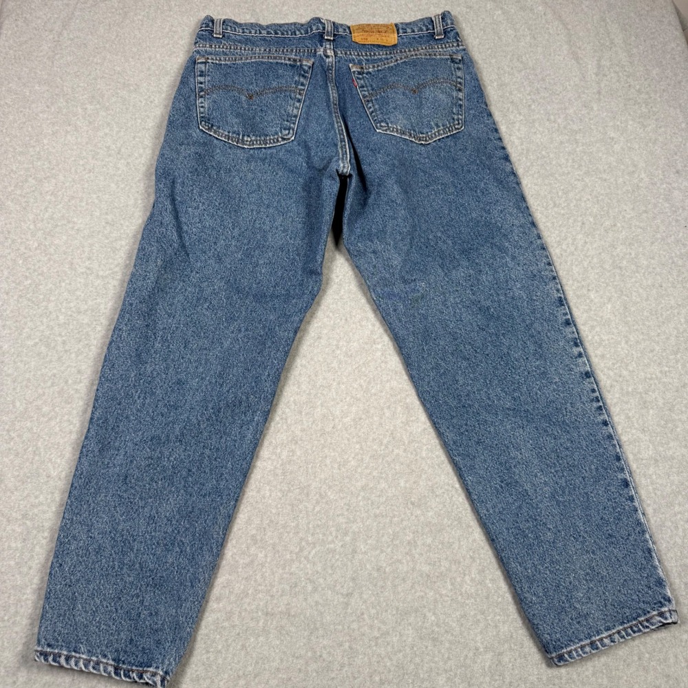 Vintage 90s Levis 550 Relaxed Fit Tapered Leg Jeans Blue Made in USA Mens 38x30